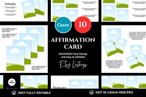 Download 10 Affirmation Card Etsy Mockup - Premium Resources