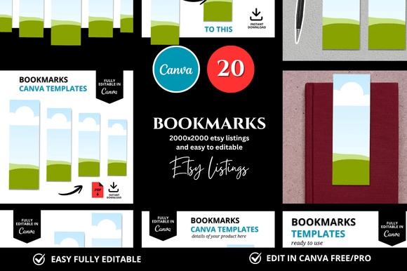 Download 20 Bookmark Etsy Mockup - Premium Resources
